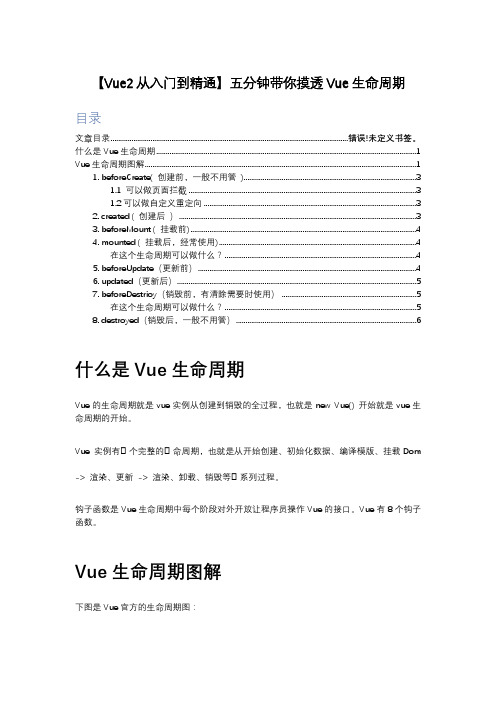 【Vue2从入门到精通】五分钟带你摸透Vue生命周期