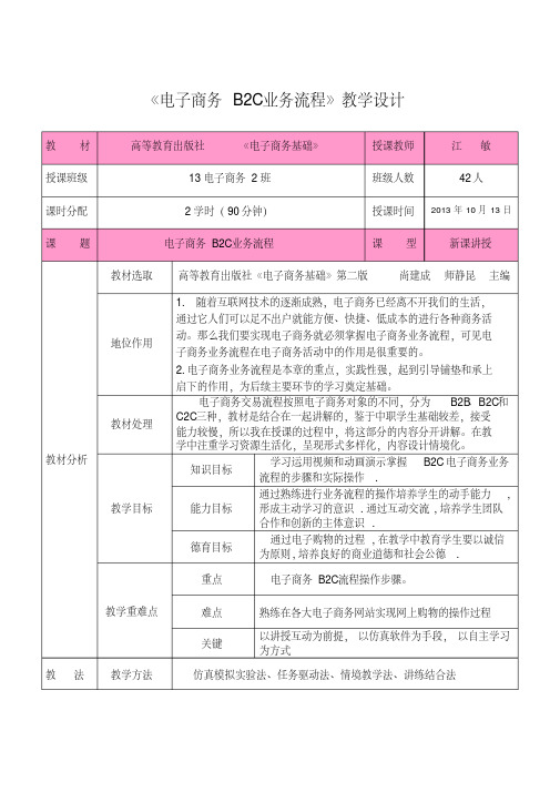 电子商务B2C业务流程