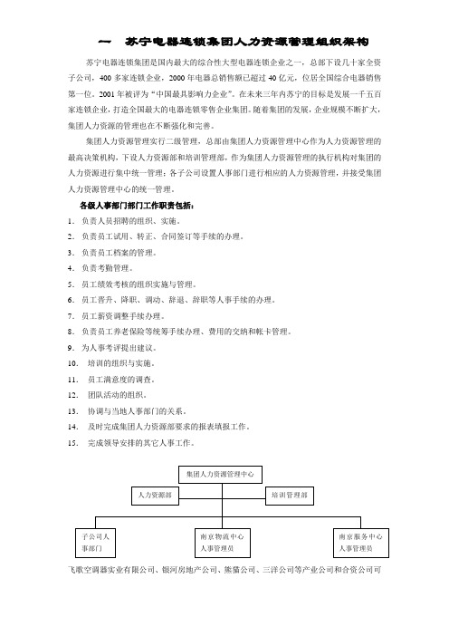 苏宁电器人力资源管理手册实用