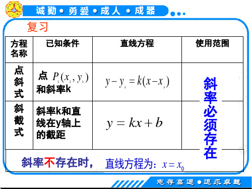 高中数学人教A版必修2第三章直线与方程3.2直线的方程课件