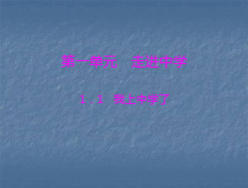 思想品德：1.1《我上中学了》课件(粤教版七年级上)