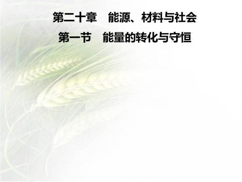 沪科版九年级物理下册第二十章第一节 能量的转化与守恒