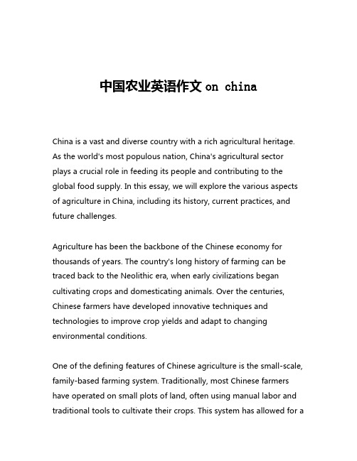 中国农业英语作文on china