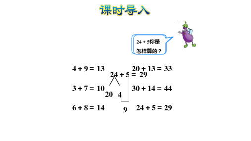一年级下册数学课件 - 两位数加一位数(进位) 苏教版(27页)PPT