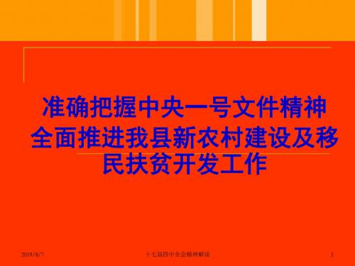 中央一号文件解读 共28页PPT资料