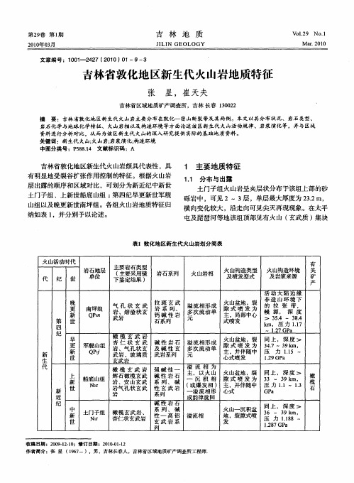 吉林省敦化地区新生代火山岩地质特征