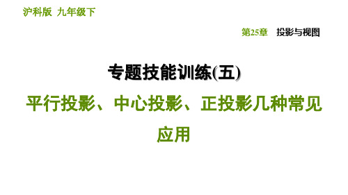 2021春沪科版九年级数学下册 第25章 专题(5) 平行投影、中心投影、正投影几种常见应用