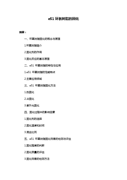 e51环氧树脂的固化