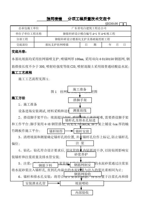 挂网喷锚技术交底