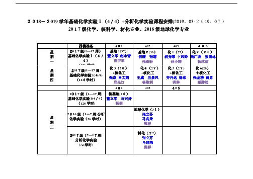 学年春基础实验课程安排.doc