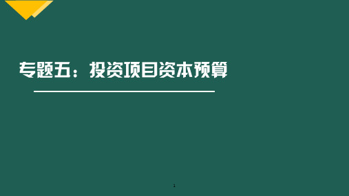 财管二十节详细知识点5.专题五-投资项目资本预算-财管