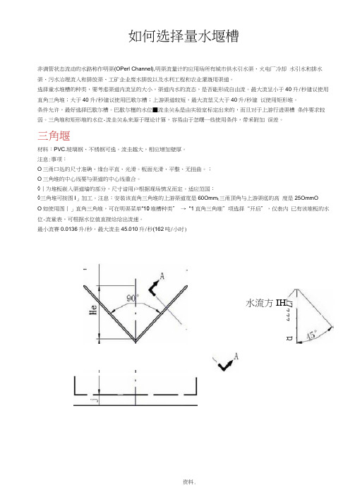 常用量水堰槽使用技术