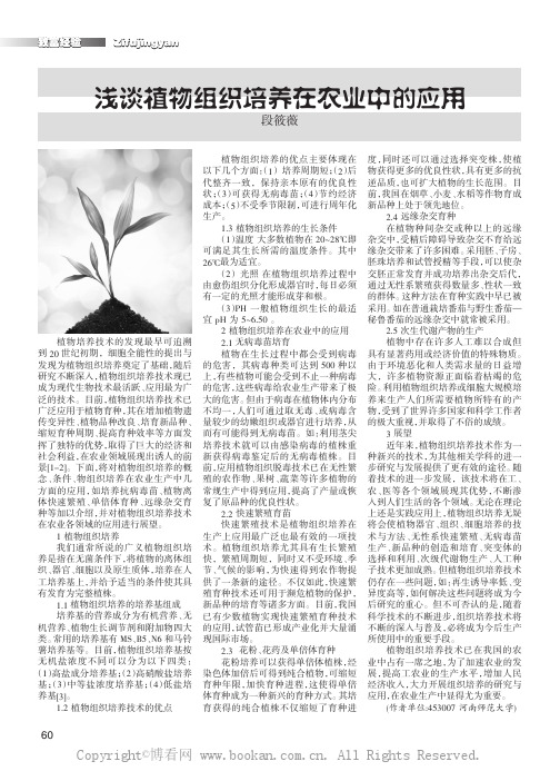 浅谈植物组织培养在农业中的应用