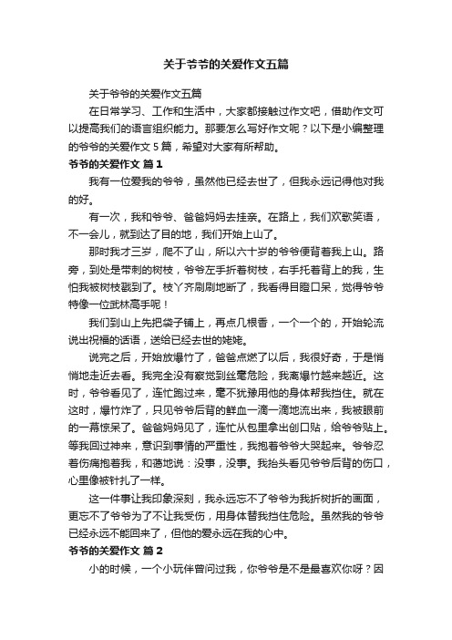 关于爷爷的关爱作文五篇