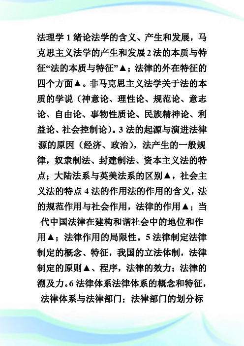 07年法律硕士冲刺阶段复习纲要——法理学.doc