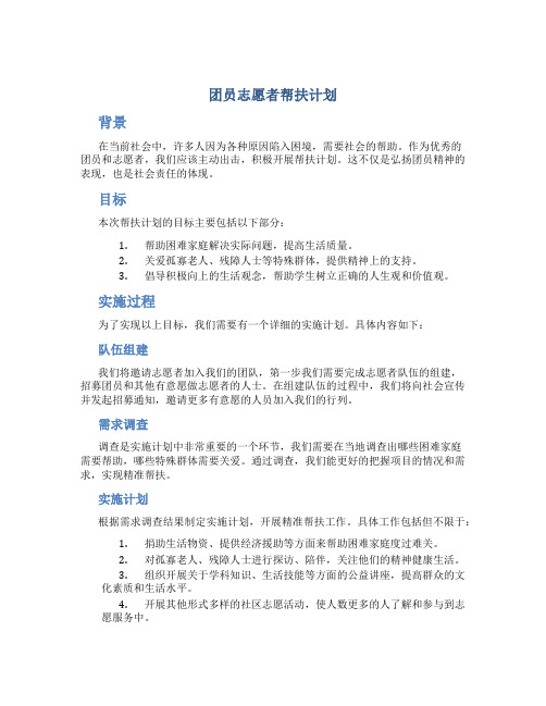 团员志愿者帮扶计划