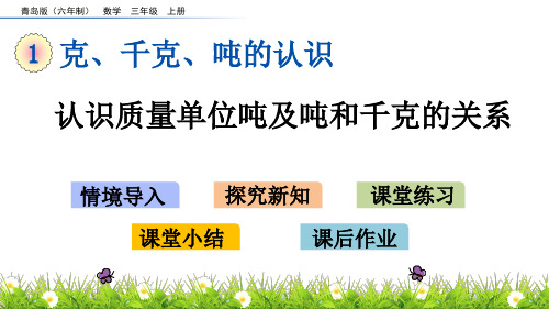 青岛版三年级上册数学《认识质量单位吨及吨和千克的关系》课件