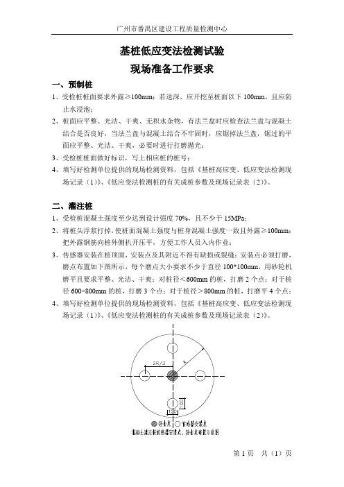 桩基低应变法检测试验现场准备工作要求