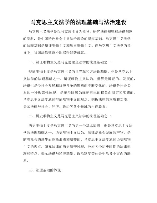 马克思主义法学的法理基础与法治建设