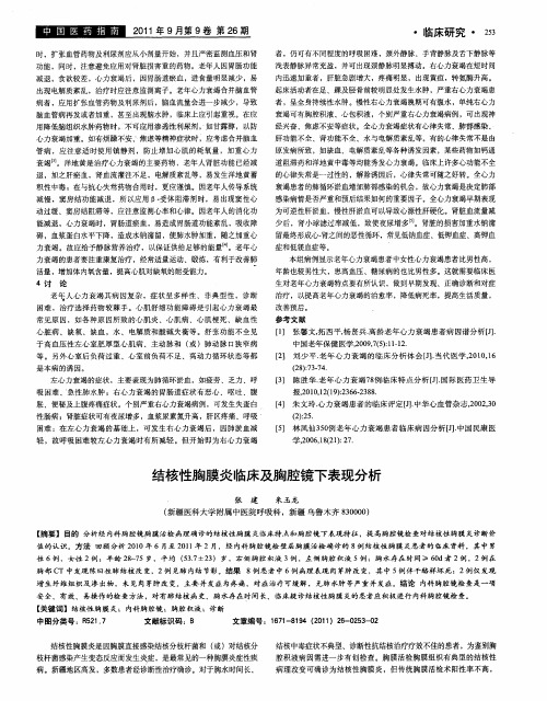 结核性胸膜炎临床及胸腔镜下表现分析