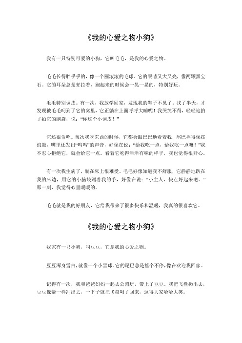 我的心爱之物小狗450字