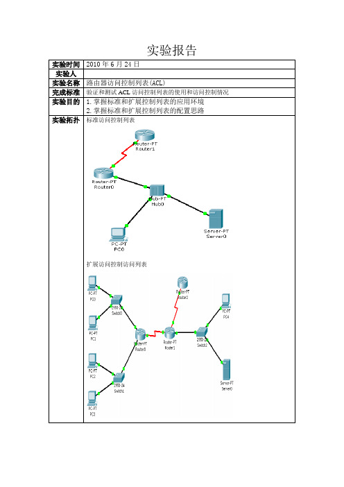 路由器访问控制列表(ACL)