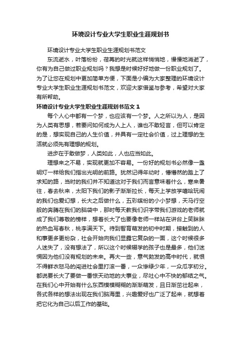 环境设计专业大学生职业生涯规划书