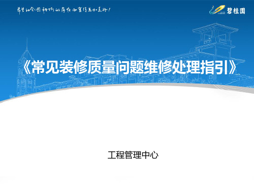 65.碧桂园地产资料之常见装修质量问题维修处理指引(1)