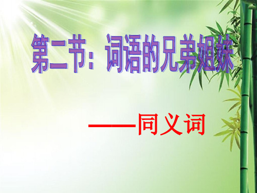 词的兄弟姐妹—同义词.ppt