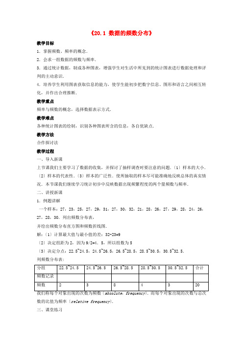 《数据的频数分布》word教案 (公开课获奖)沪科版 (3)