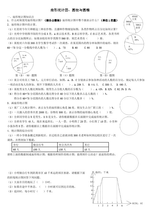 《扇形统计图、圆柱与圆锥》专项练习