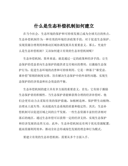 什么是生态补偿机制如何建立