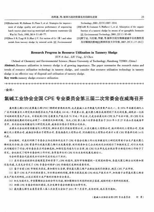 氯碱工业协会全国CPE专业委员会第三届二次常委会在威海召开