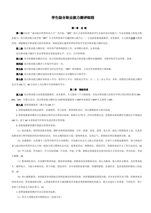 大学生综合职业能力测评细则