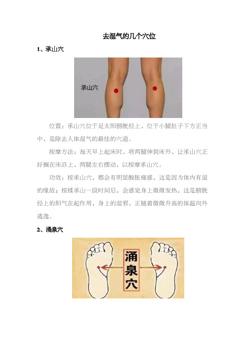 去湿气的几个穴位