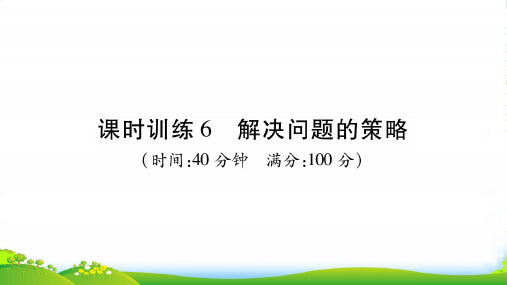 人教版六年级下册数学专项复习训练课件第7章 解决实际问题 课时训练6 解决问题的策略