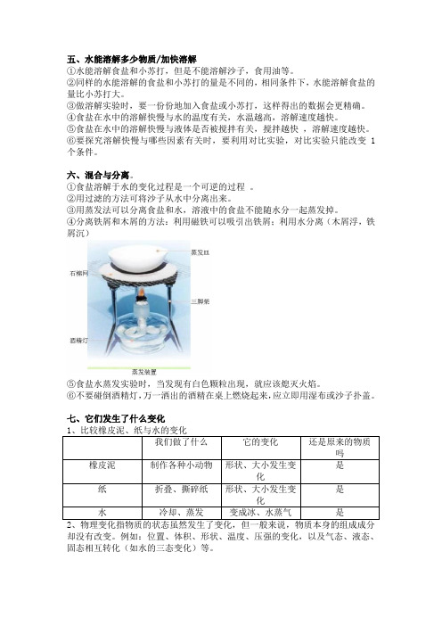 科学三年级三上一单元知识梳理1