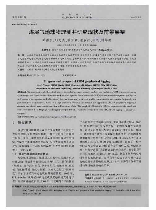 煤层气地球物理测井研究现状及前景展望