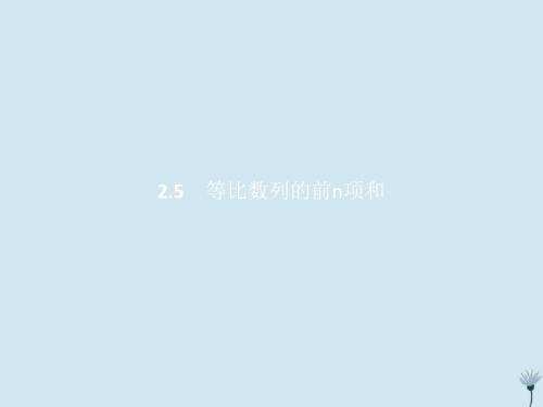 2018_2019学年高中数学第二章数列2.5等比数列的前n项和课件新人教A版必修5
