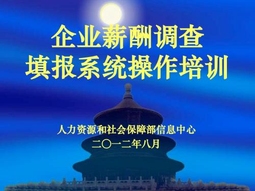 企业薪酬调查填报系统操作培训-PPT文档资料