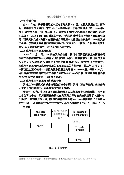 浪莎集团买壳上市案例