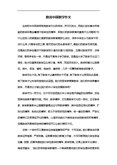 数说中国数学作文