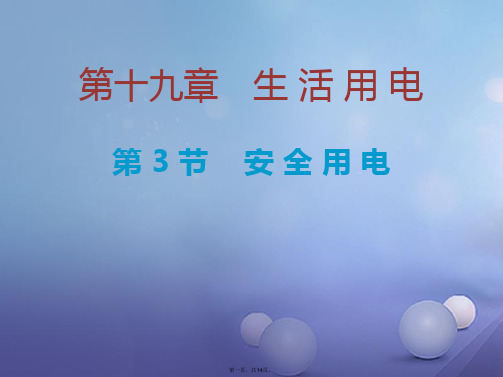 九年级物理全册19.3安全用电课件(新版)新人教版