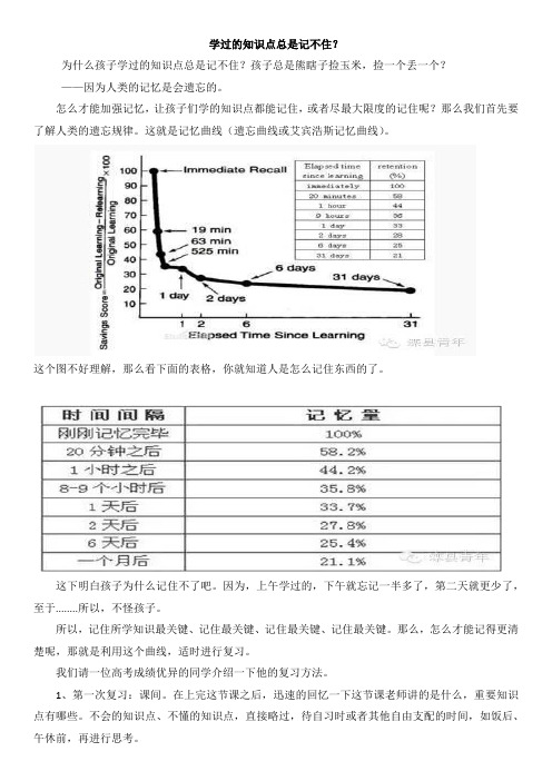 学过的知识点总是记不住