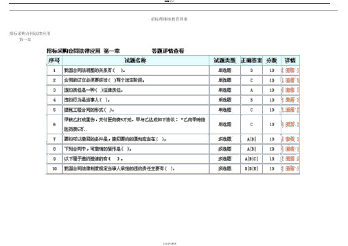 招标师继续教育考试答案(整理)