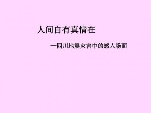 中小学爱国家爱学校爱班集体主题班会班会——人间真情(从汶川地震谈起)ppt课件