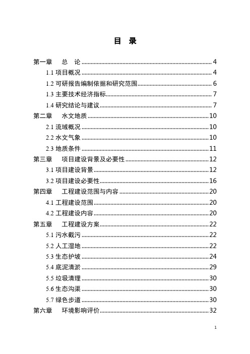 水环境综合治理可行性研究报告