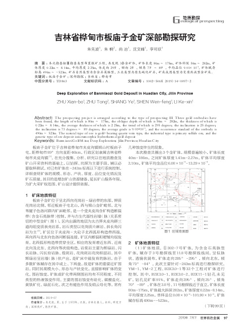 吉林省桦甸市板庙子金矿深部勘探研究