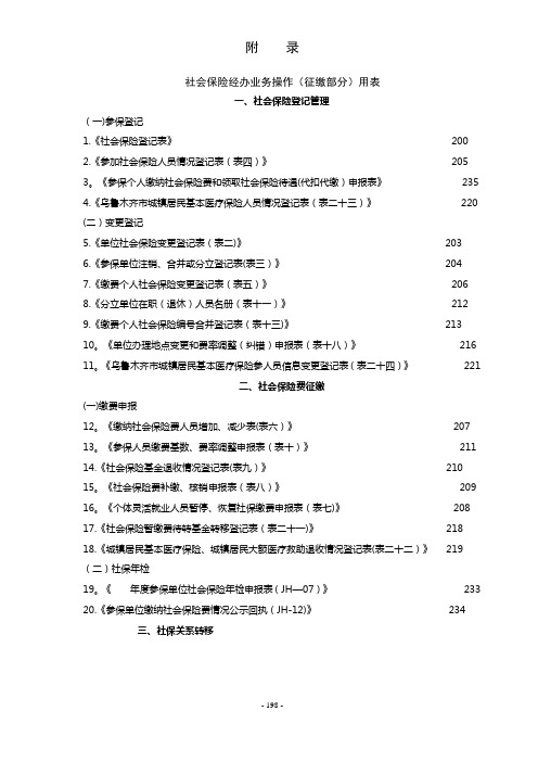 社保社保局各类常用办事表格大全