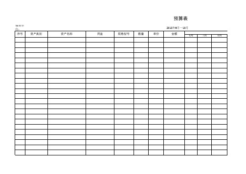 预算表(1)